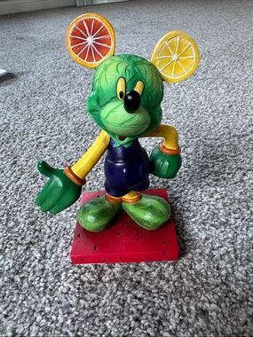 Disney Mickey Mouse Green Citrus Character Figurine with Yellow & Orange Accents